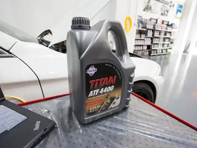 Fuchs Titan automatic transmission fluid used for gearbox servicing